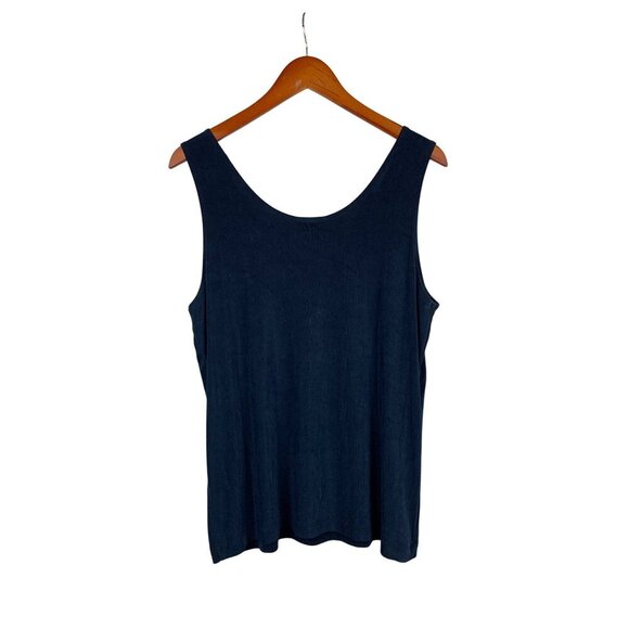 Chicos Travelers Navy Blue Sleeveless Tank Top Size 3 - Picture 2 of 3